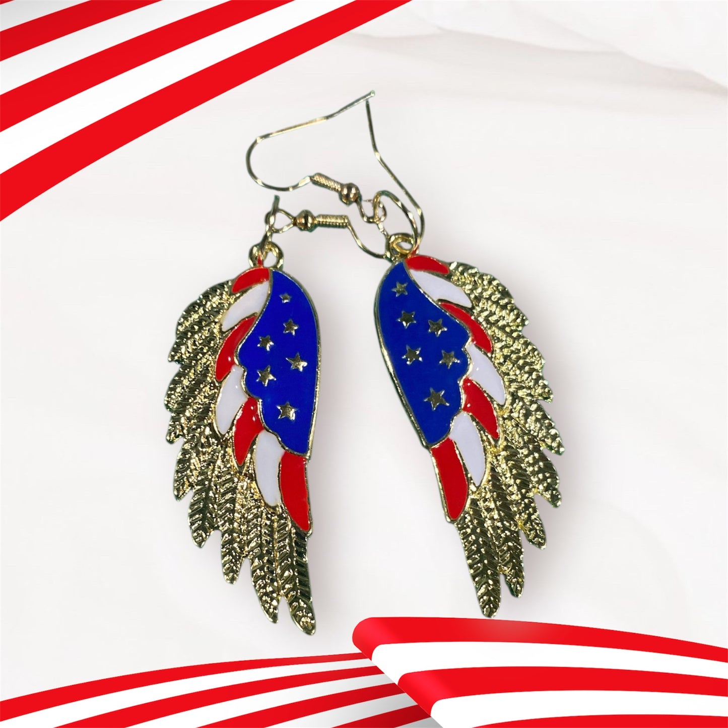 Patriotic wings earrings