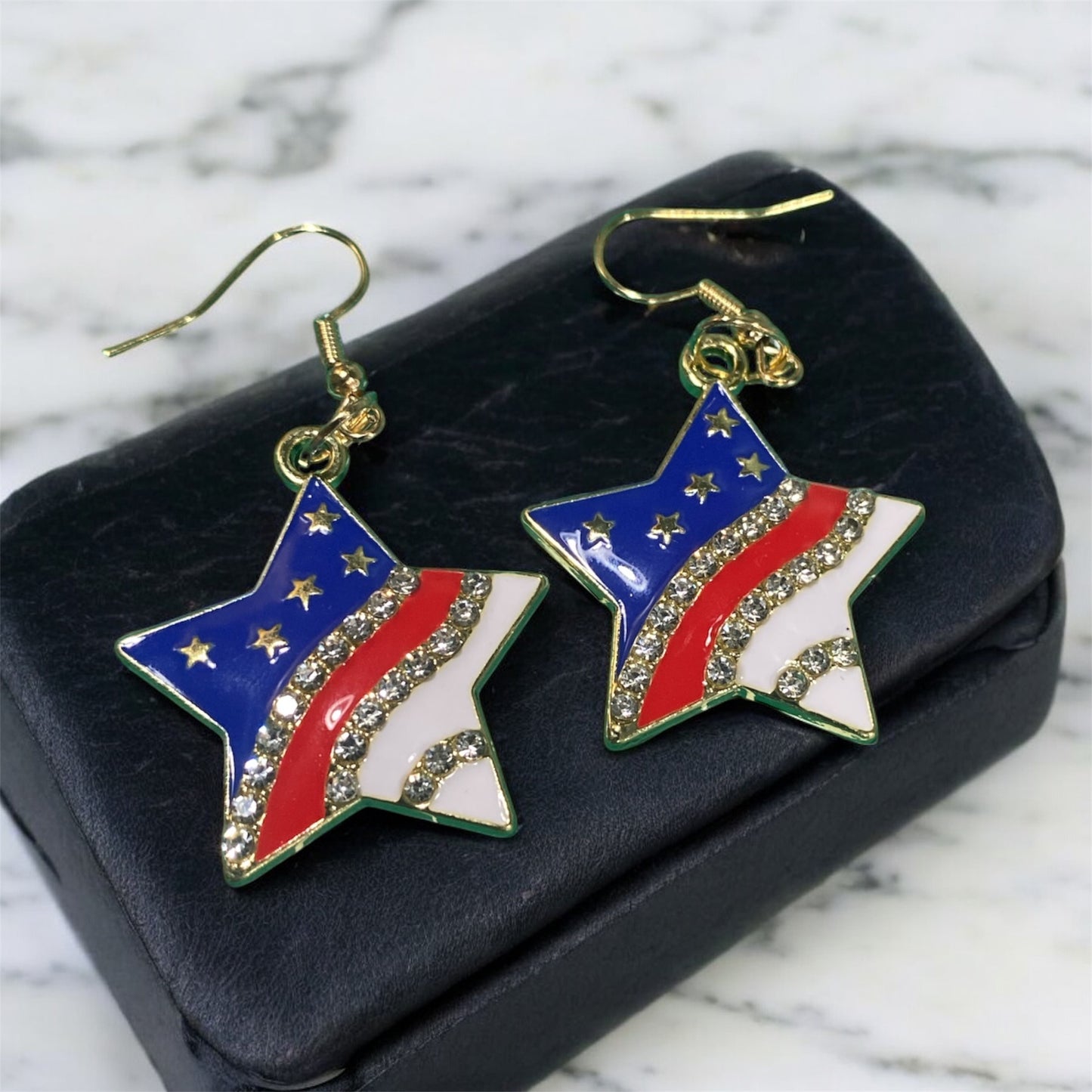 Patriotic star earrings
