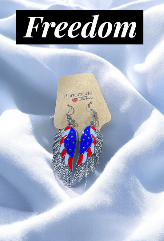 Patriotic wings earrings
