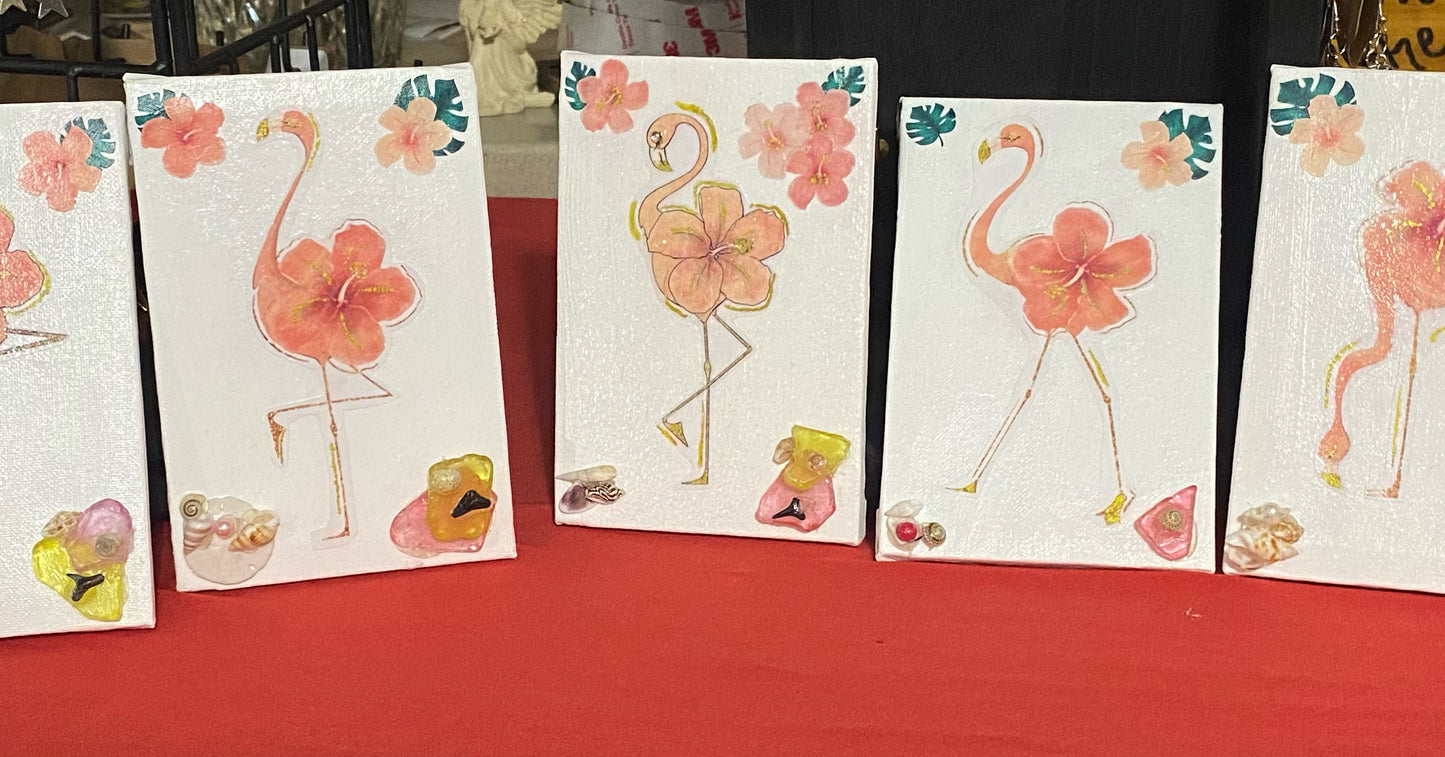 Pink flamingo artwork ￼