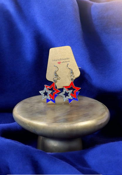 Patriotic star earrings