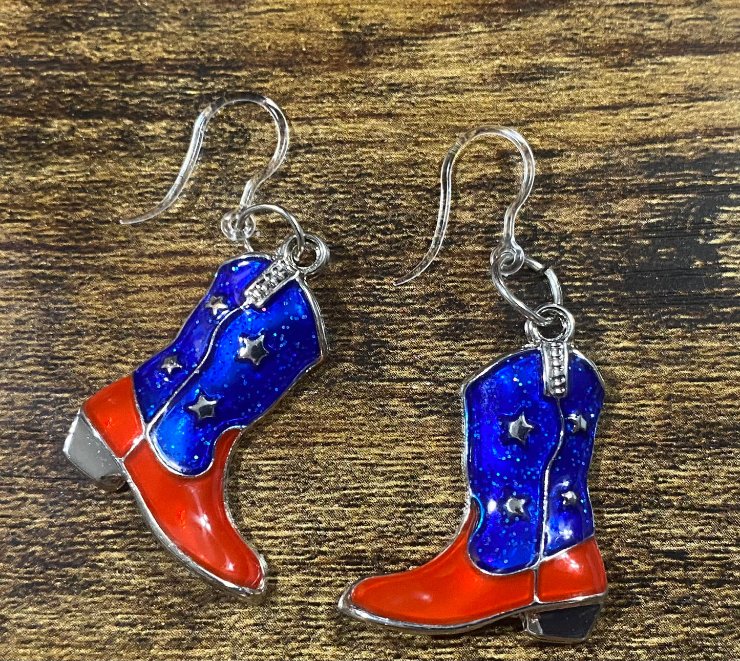 Patriotic boot earrings