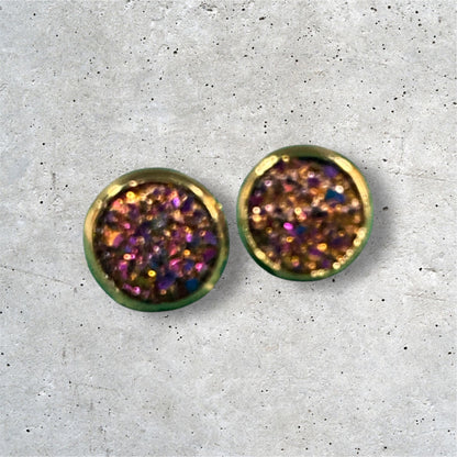 Druzy crystal earrings 18k gold