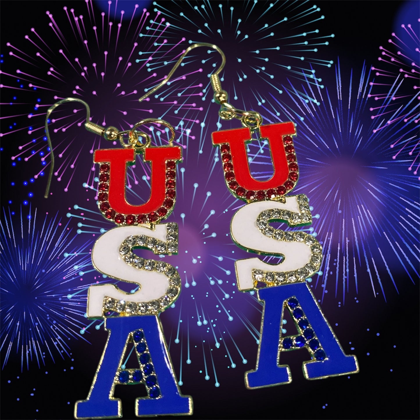 Patriotic USA earrings