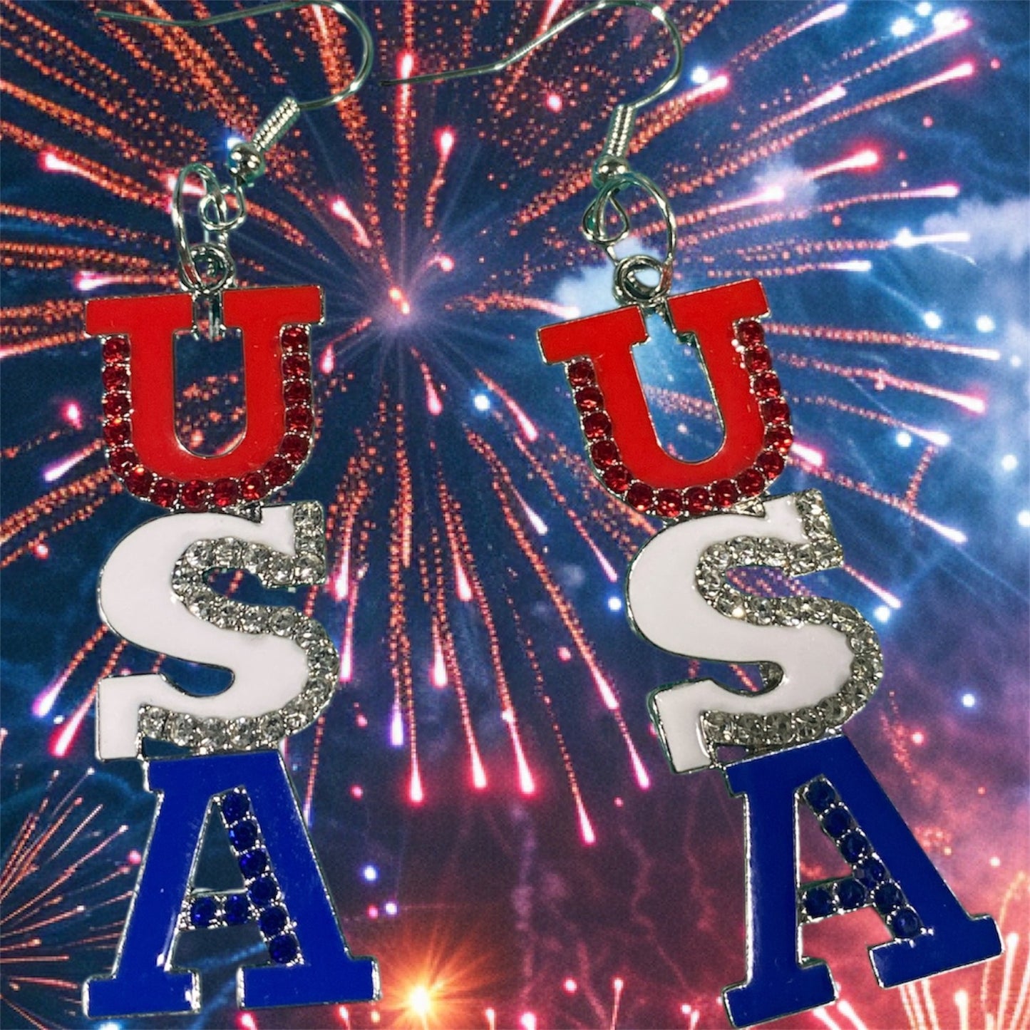 Patriotic USA earrings