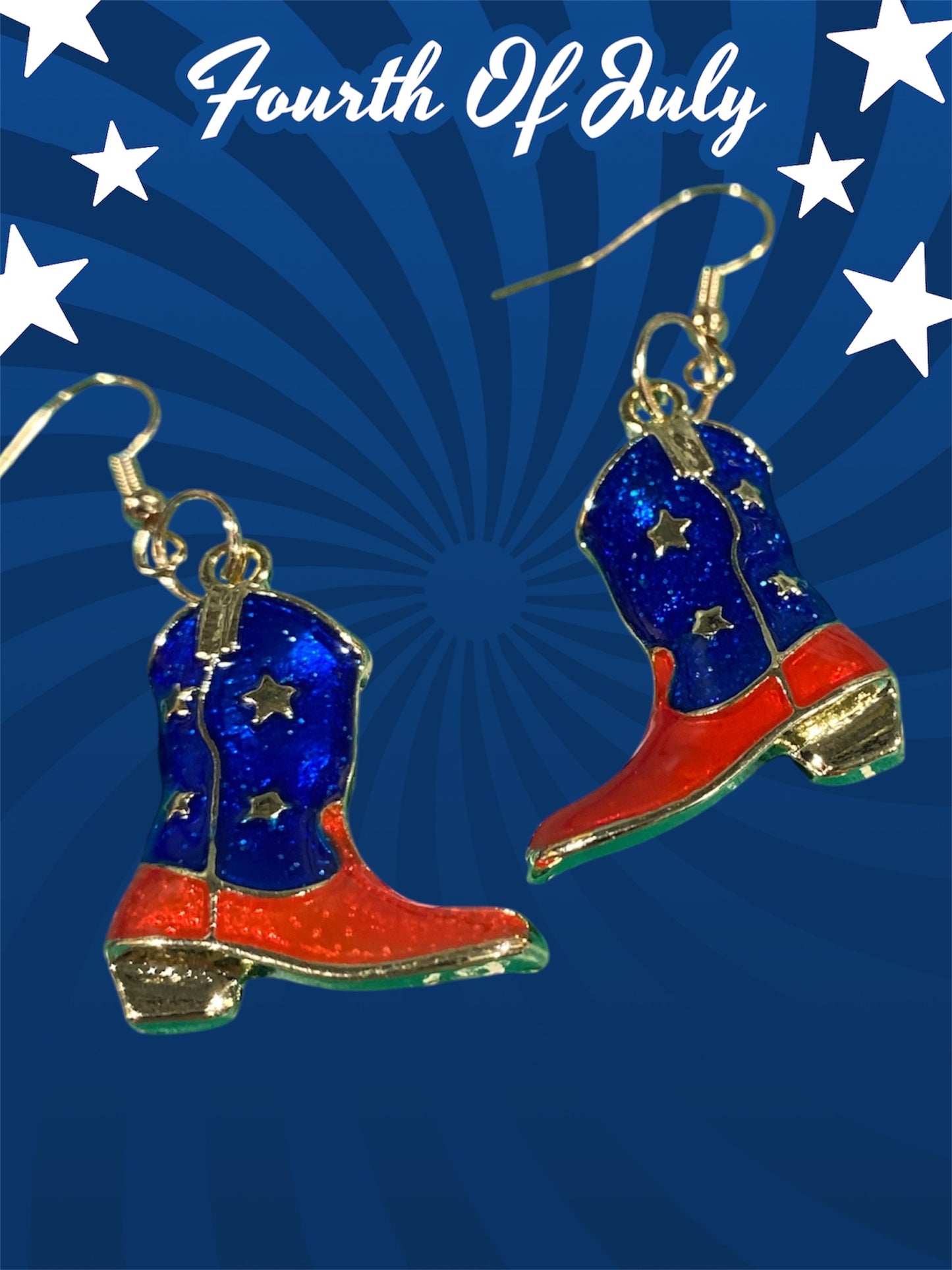 Patriotic boot earrings