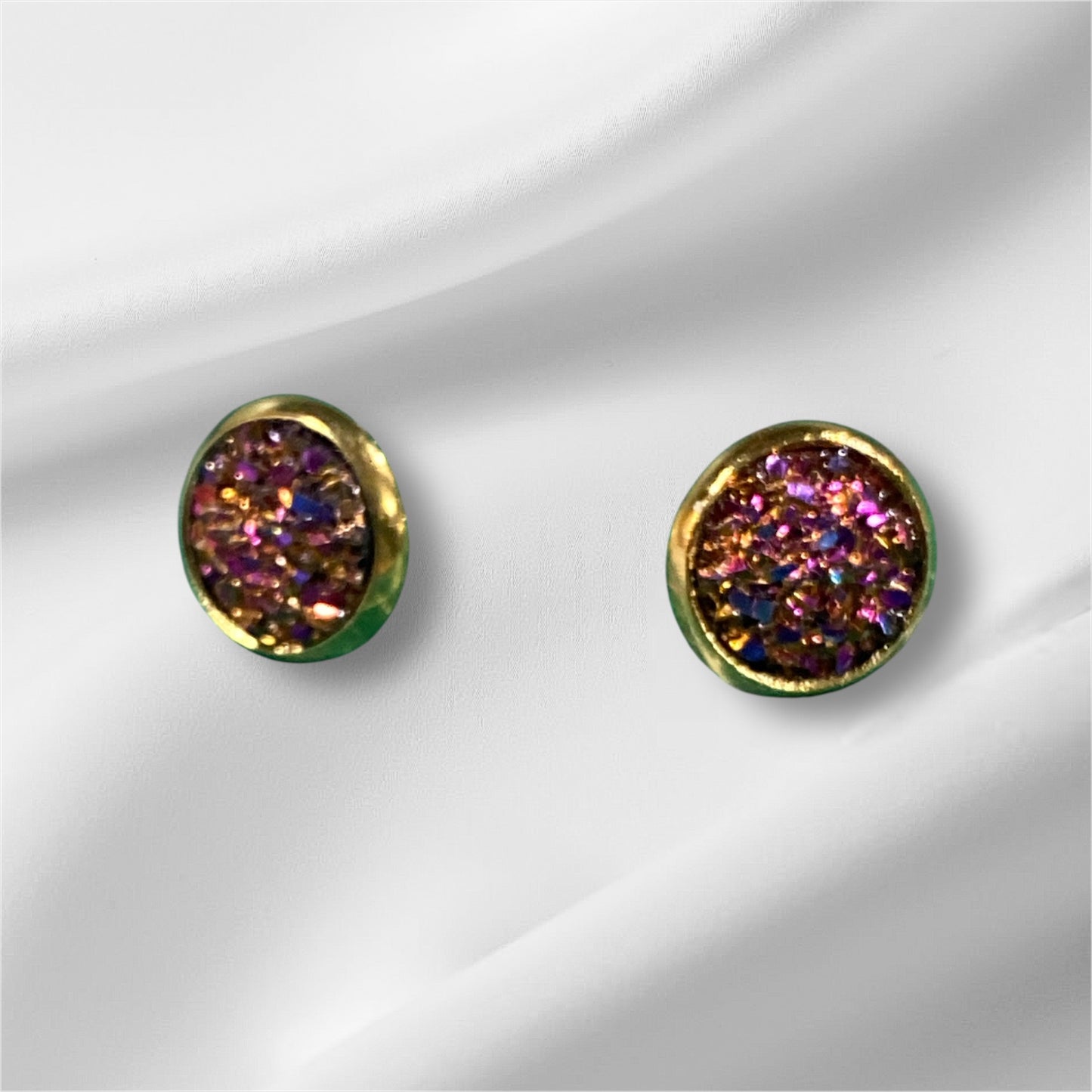 Druzy crystal earrings 18k gold
