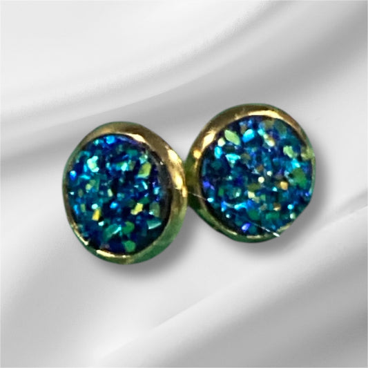 Druzy crystal earrings 18k gold