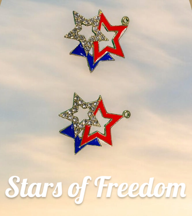 Patriotic star earrings