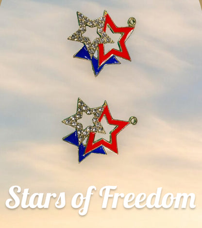 Patriotic star earrings