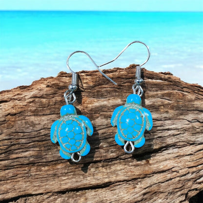 Starfish and turtle earrings